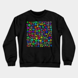 Colorful Puppy Paw Pattern Crewneck Sweatshirt